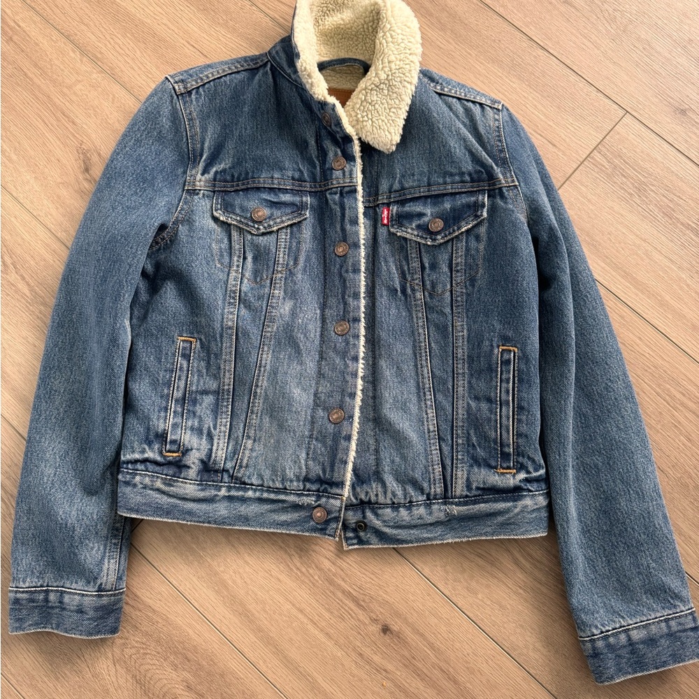 Levi's Sherpa Jean Jacket with Cream Collar